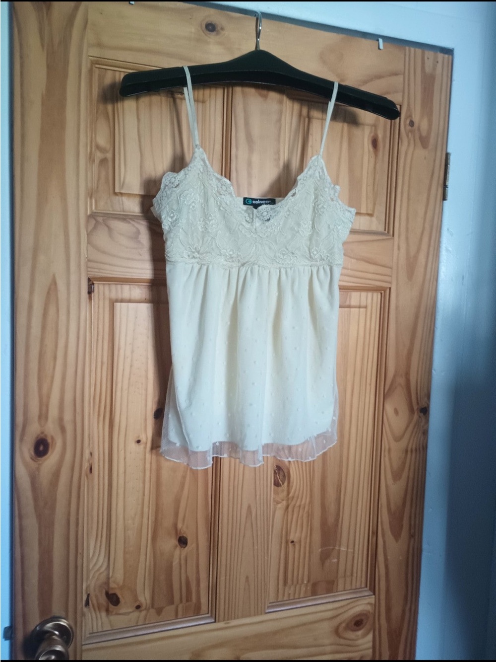 Delicate Cream Lace-Trim Spaghetti Strap Camisole